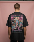 One Piece Chopper Grey washed oversized T-shirt