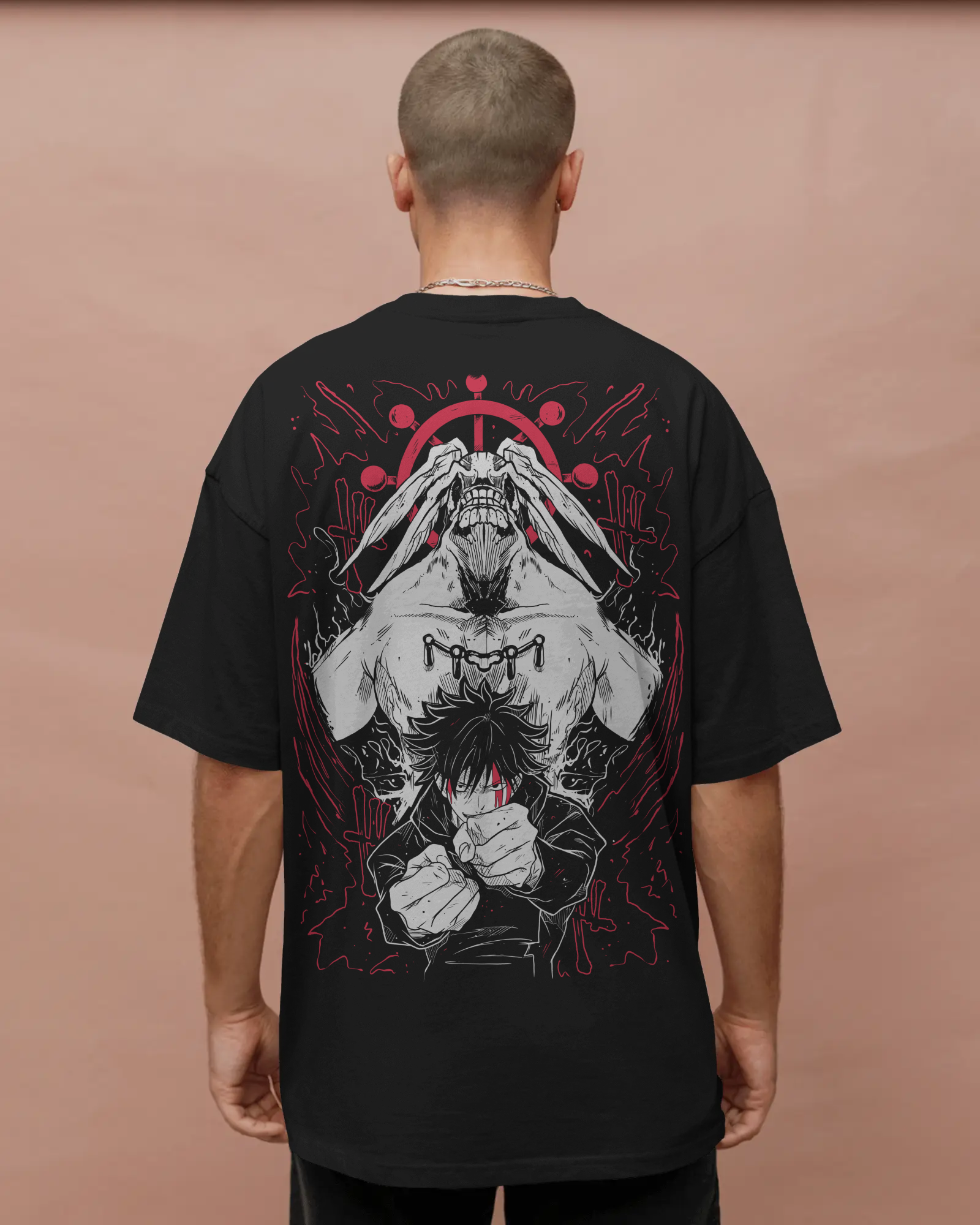 Jujutsu Kaisen Mahoraga Black washed oversized T-shirt