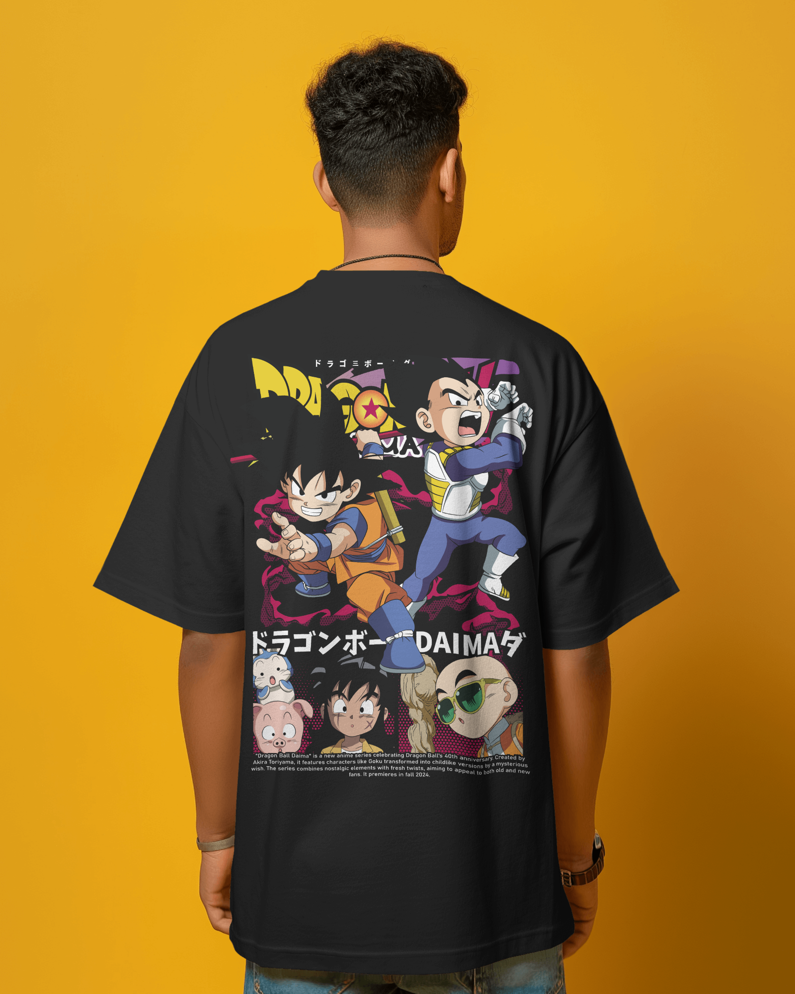 Dragon Ball Daima Black washed oversized T-shirt